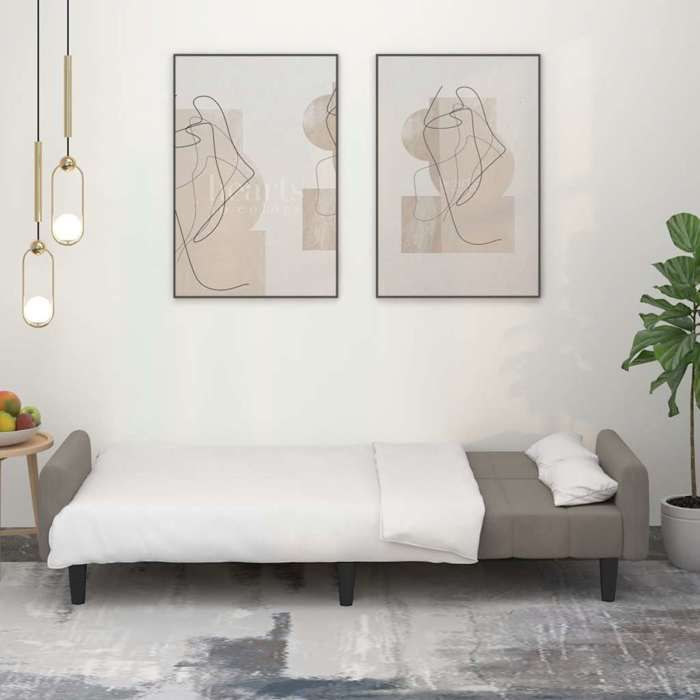 VidaXL Canapé-lit à 2 places gris clair velours 375774