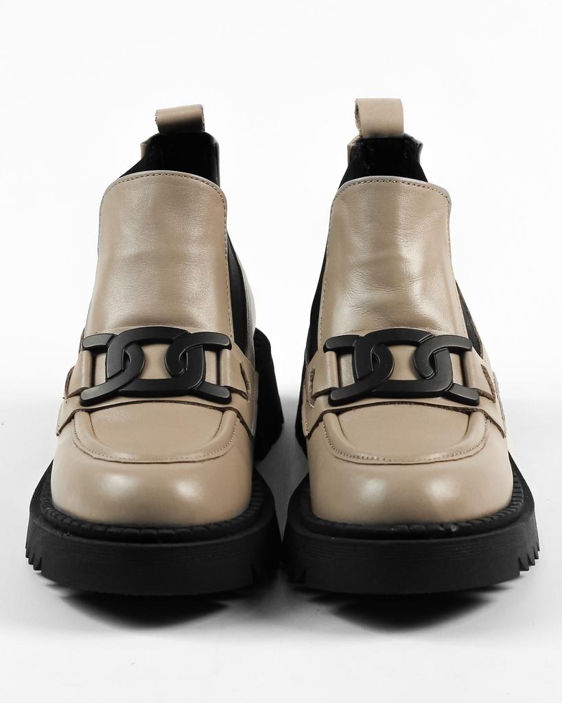 Chelsea-Stiefel kurz Evromoda 681139 36 Vison Leder