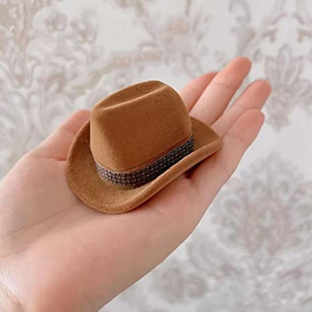 Cowboy Hat Ring Gift Boxes Portable Jewelry Ring Storage Box for Proposal Engagement Wedding