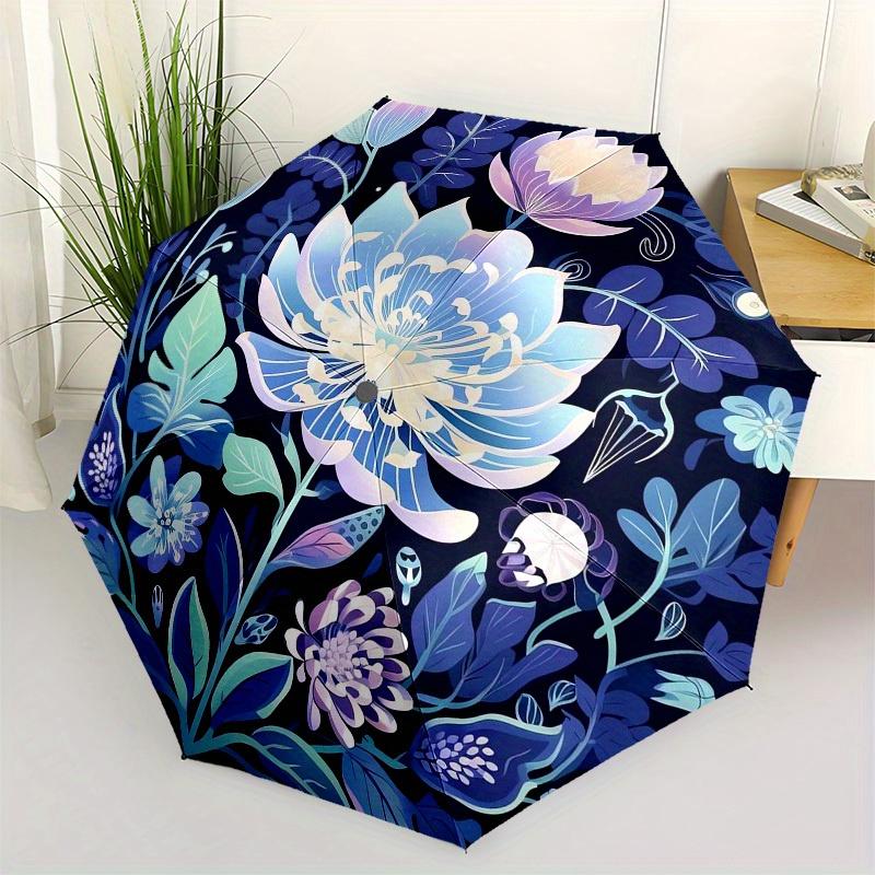

1pc Elegant Floral Pattern Umbrella with Plastic Handle,Suitable for All Seasons Home Travel Outdoor UmbrellaM1312