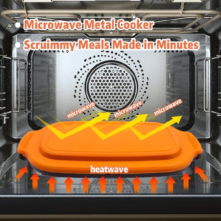 Microwave Cooker for Eggs Steak Bacons Simultaneous Cooking Heat Resistant Silicone Metal Breakfast Solution