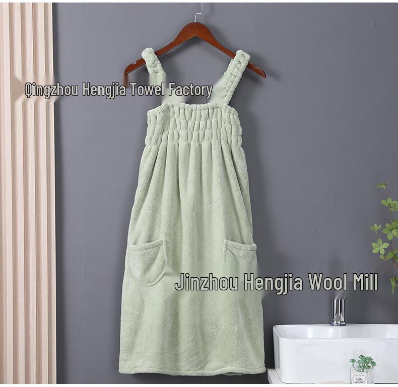 Women's Wrapable Cotton Bath Towel - Quick-Drying, Absorbent, Wearable Skirt with Pocket (2024 Summer Edition)