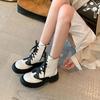 Winter Color Matching Short Boots Thick-soled Muffin British Style Large Size European and American Martin Boots Women
