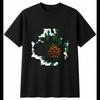 Succulent with Roses Nature Mens T-Shirt Black 100% Cotton Garden Printed