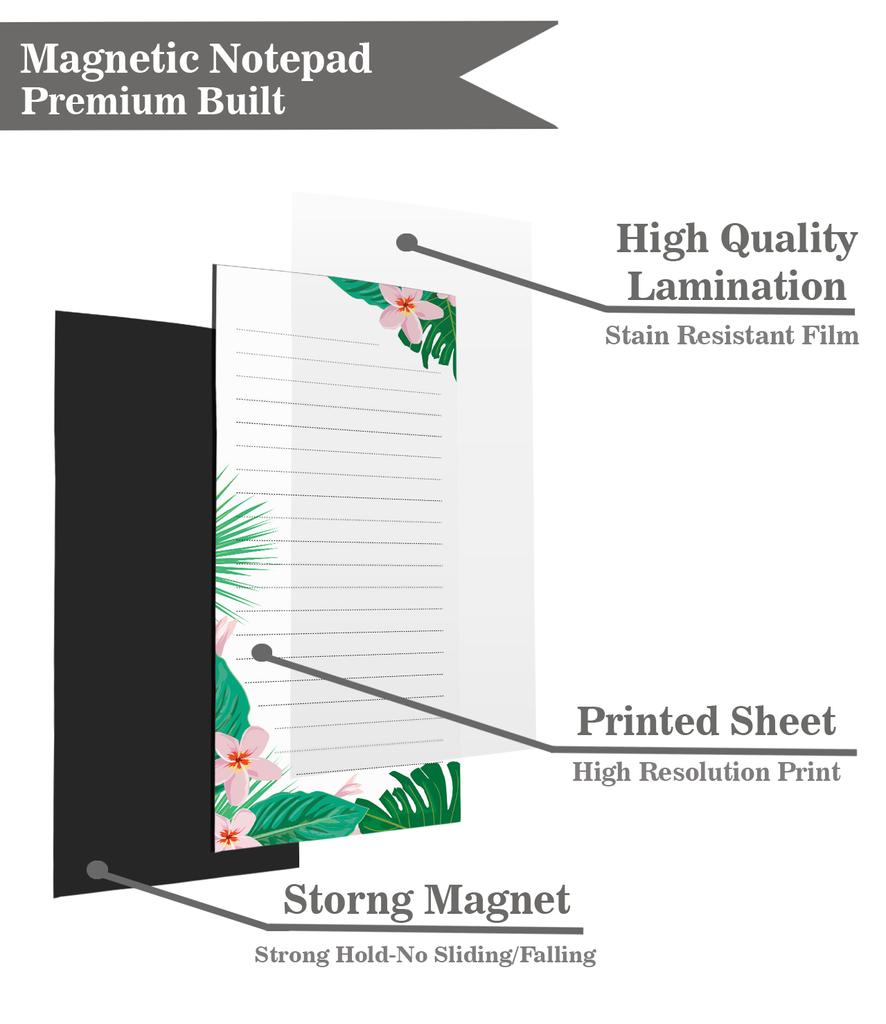 Inkdotpot Pack of 6 Funny Magnetic Dry Erase List For Fridge, Wipe Clean W NoStain, Quick Notes Shopping & Grocery List Whiteboard for Fridge