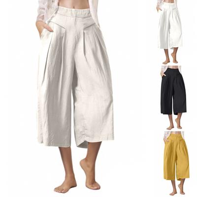 Fashion Women High-waisted Loose Summer Thin Slim Large Size Casual Straight Pants