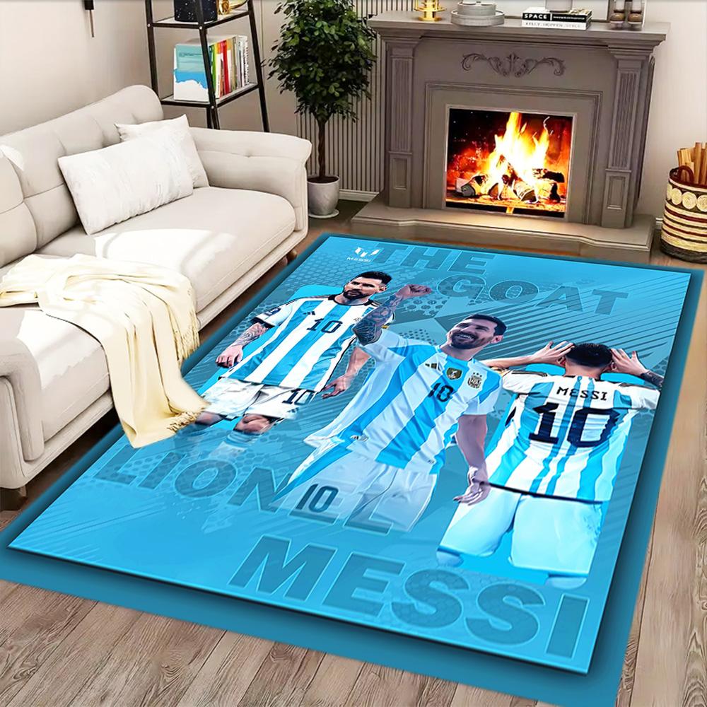 Argentina Messi Celebration rug for living rooms, bedrooms, home décor, and as gifts.