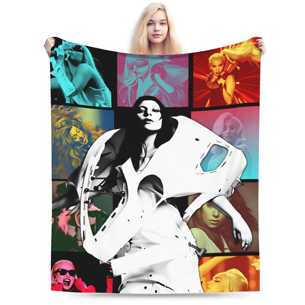 Lady Gaga The Mayhem Ball 2025 UK Tour Blankets  Warm Soft Street Trend Plush Throw Blanket For Girls Boys Bedspread Bed Cover