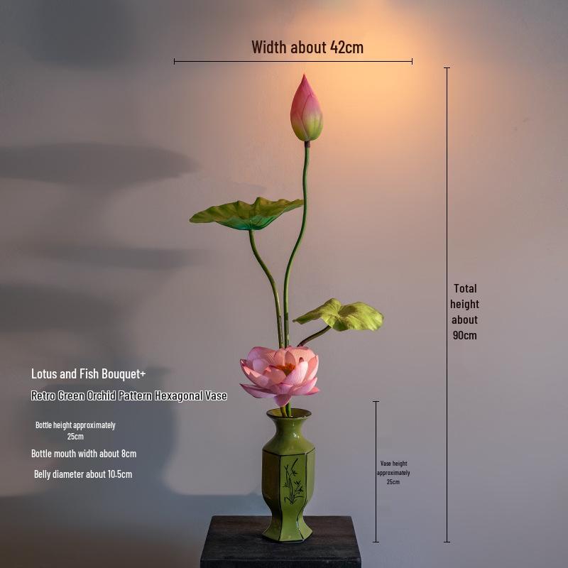 Bonsai Lotus Zen Arrangement: Elegant Artificial Flowers for Teahouse Décor