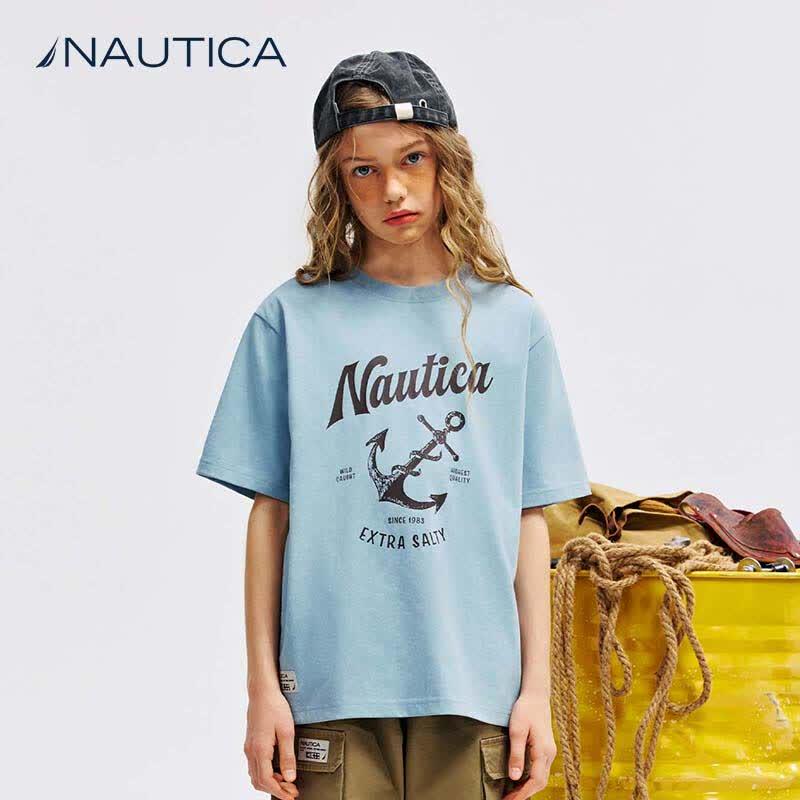 Nautica Kids  American Retro Short Sleeve T-Shirt 150/68 светло-синий