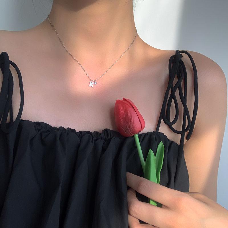 Geometric Pendant Necklace With Large And Small Squares