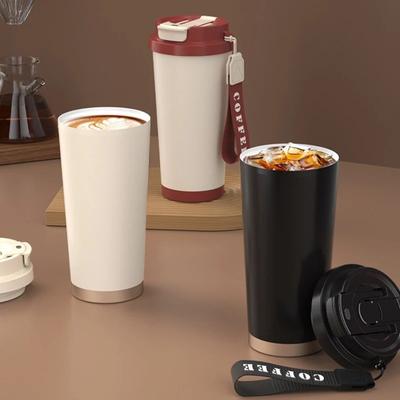 530 ml Edelstahl-Thermoskanne, doppelwandiger Vakuum-Isolierbecher aus Edelstahl 316 mit Strohhalm, für Kaffeebecher und Geschenke