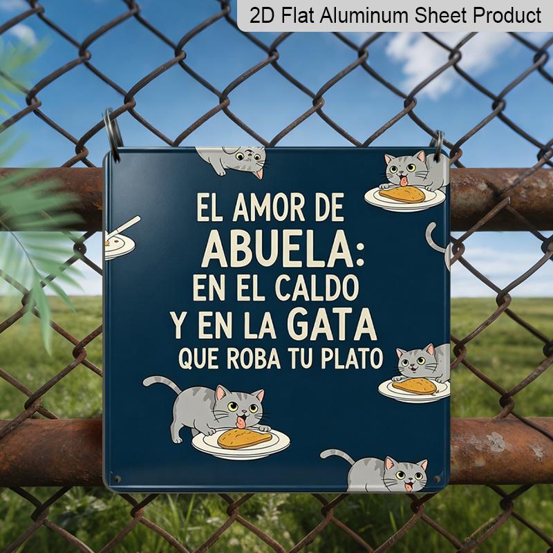 

2D Flat- 1pc, Vintage Metal Aluminum Sign From Grandma S Kitchen, Decorative Plaque and Ornament, Gourmet, Retro Style, Present Food Lovers 20*20cm