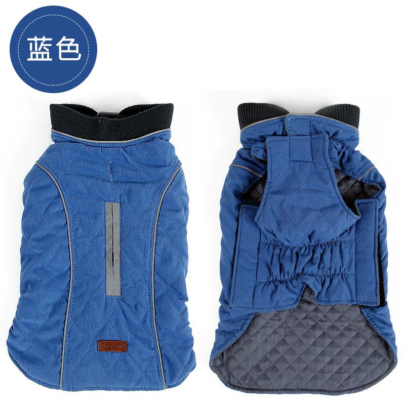 Pet Retro Thickened Warm Dog Clothes Golden Hair Magic Bucket Autumn and Winter Close-fitting Clothing Reflective Vest Pet Clothes