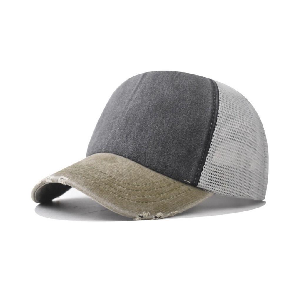 Breathable Baseball Cap Washed Cotton Snapback Hat Summer Mesh Sun Hat