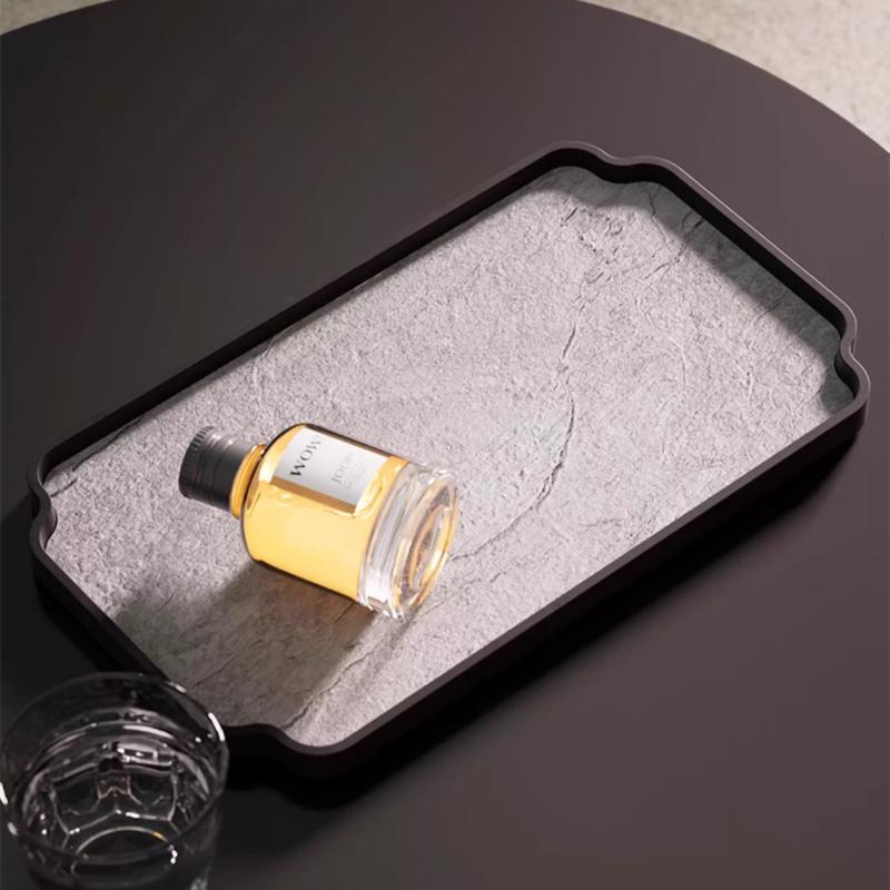 Stone Tray Luxury Rectangular Cement Storage Trays Removable Perfume Tray Multifunction Organizers Trays Modern Decoration