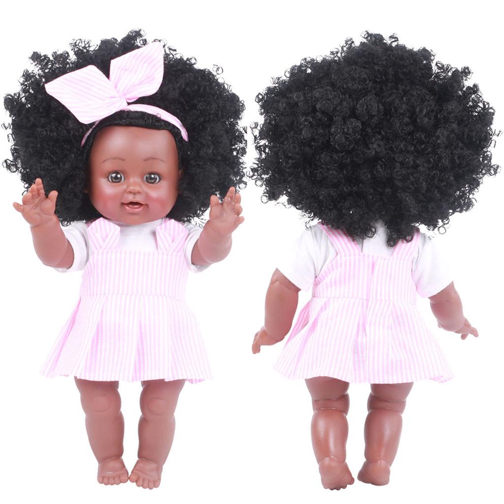 (H0826)Black Girl Dolls Americké panenky na hraní Živé panenky pro miminka 35 cm