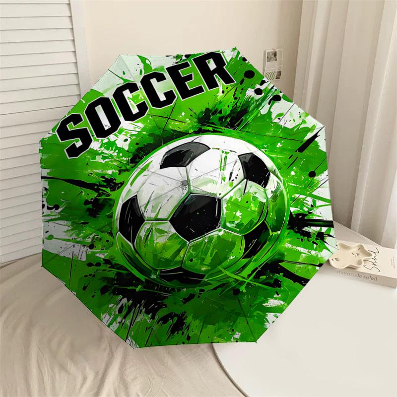 

1PC Soccer BallAutomatic Open/Close Umbrella with Windproof, 8-Rib Sturdy Canopy, Durable Ribs, Fashionable Design, Outdoor Accessory, Fun Prin, Holid