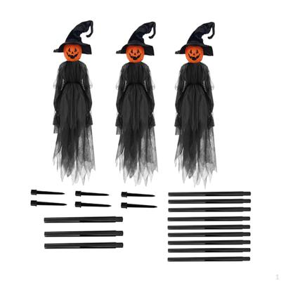 3 Pieces Standing Witch Halloween Decorations Outdoor with Stakes Set Large Gifts Home Garden Decor
