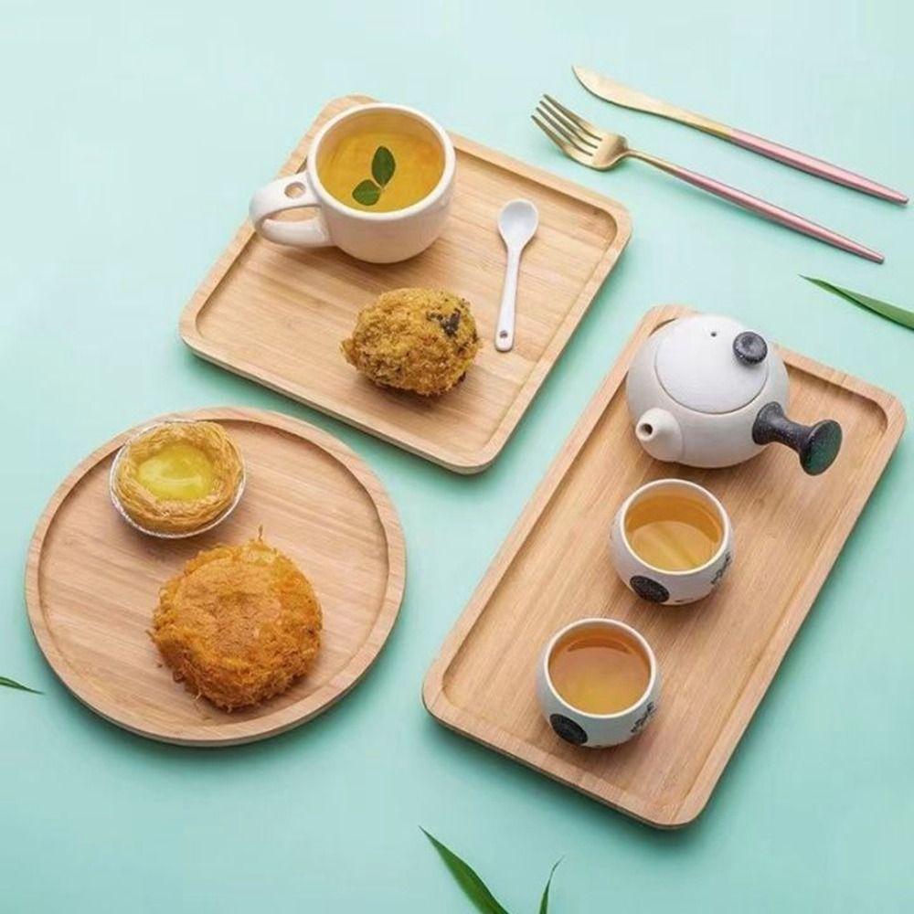 1Pcs Round Tableware Fruit Plate Household Tea Tray Serving Tray Dessert Dinner Plate Candy Holder