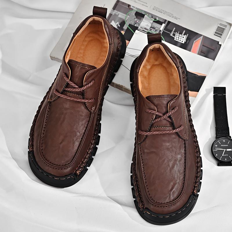 2025 Fashion Brand Handmade Sole Men's Outdoor Hiking Shoes High-quality Oxford Shoes Versatile Men's Leather Casual Shoes