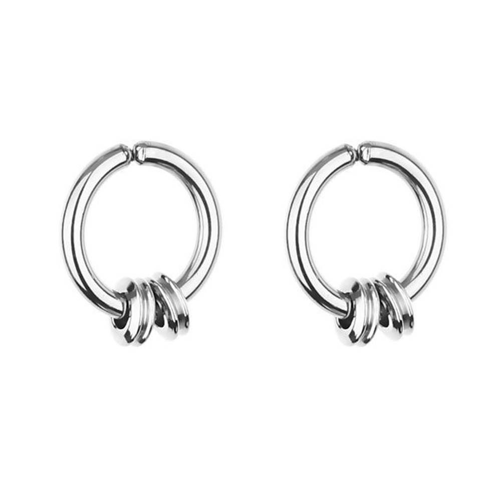 

Punk Jewelry Black Non Piercing Men Hoop Earrings Clip Earrings Painless Clip Fake Hoop Earrings 4