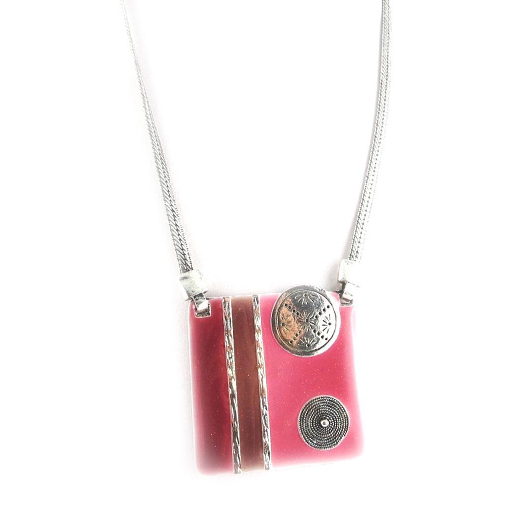 Les Trésors De Lily [D9690] - Designer Necklace 'Anamaya' Pink Purple