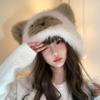 Soft Animals Ears Beanie Hat Thicken Woolen Hat Winter Fluffy Pullover Cap  Outdoor