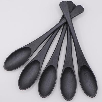 Ware Hendey Hecho en para Curry y Frito Premium hasta Lavavajillas y Microondas Duradero Plástico y Resistente al Calor Cuchara, 20 cm, Japón, Arroz, Negro,