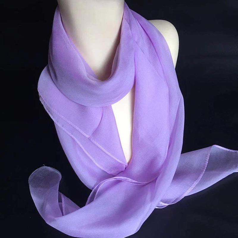 Square Color Solid Chiffon Korean Silk Scarf 70x70cm Summer Sunscreen Thin Transparent Gauze Neck Protection Womans Shawl P71