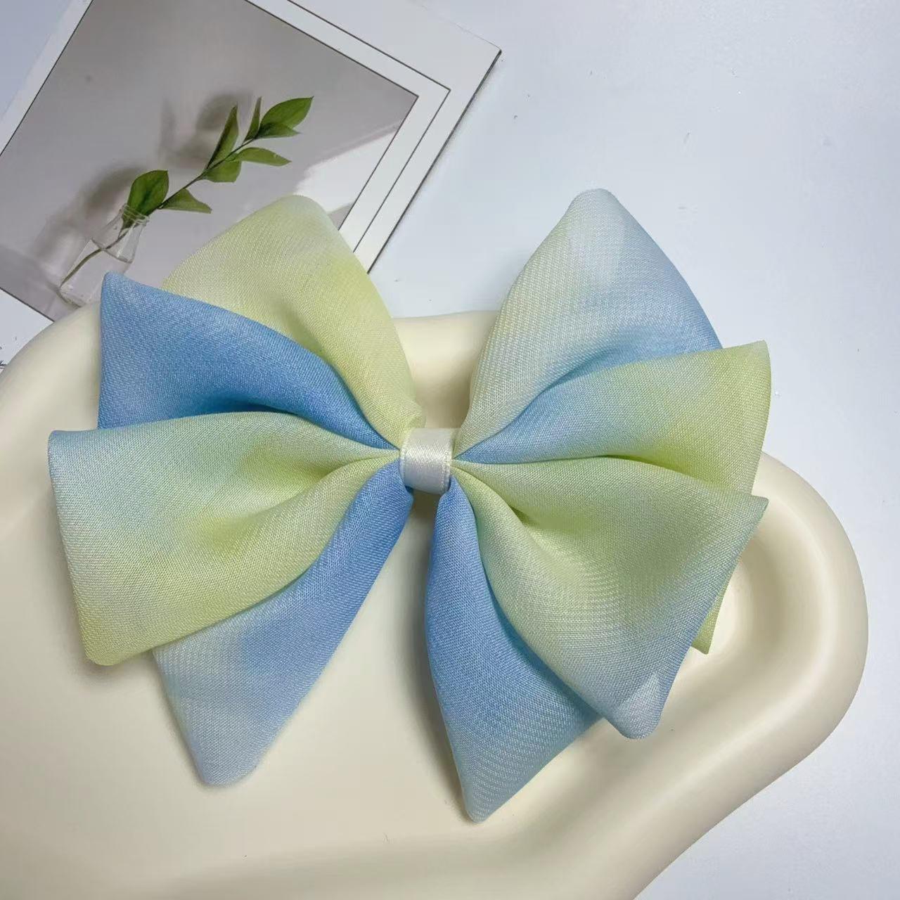 Korean Lace Chiffon Bow Hair Clip: Stylish, Versatile Spring Clip for Girls