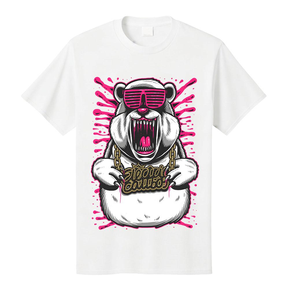 

ELECTRIC CALLBOY Cool Bear T-shirt Cotton Summer Short Sleeve Male Tshirts Unisex Streetwear Casual Women/Men T Shirt XS белый
