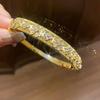 14K Gold-Plated Zircon Starburst Flower Bracelet, Light Luxury Fashion Bangle