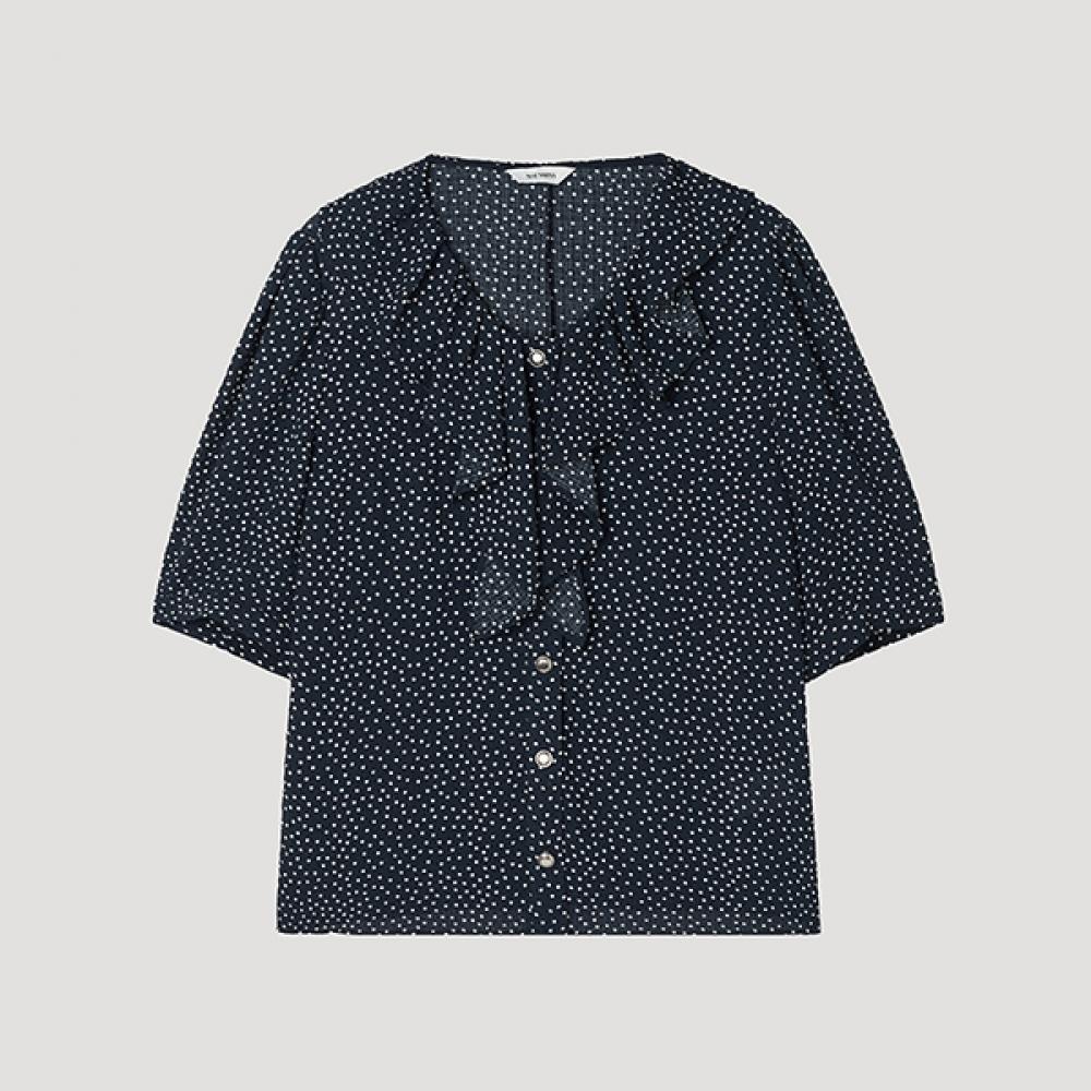 

[She S miSS] Frill Half Sleeve blouSe Swwblp21080 Dn DARK NAVY/66