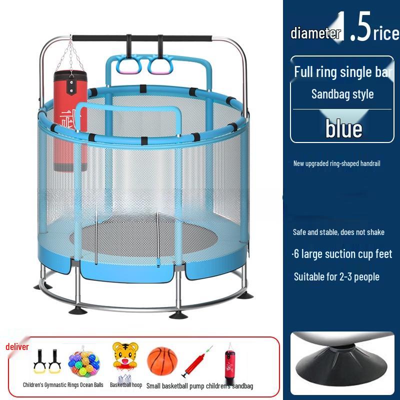 

TLXT Indoor Mini Trampoline with Pull-up Bar & Sandbag
