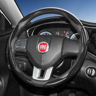 Suitable for Fiat Carbon Fiber Texture Steering Wheel Cover with Segmented Quick-Release Design, Durable for 500 Panda Pandina Tipo Egea Strada Pulse