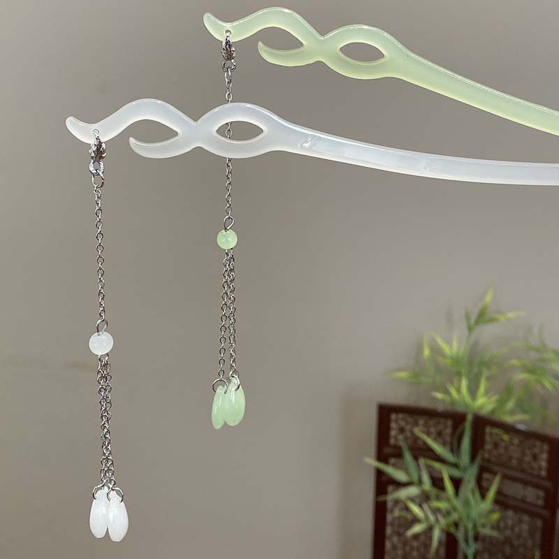 Chinese Style Acetic Acid Tassel Pearl Hair Stick for Women Traditional  Hair Stick Chopstick Chinese Hanfu Hair Accessories