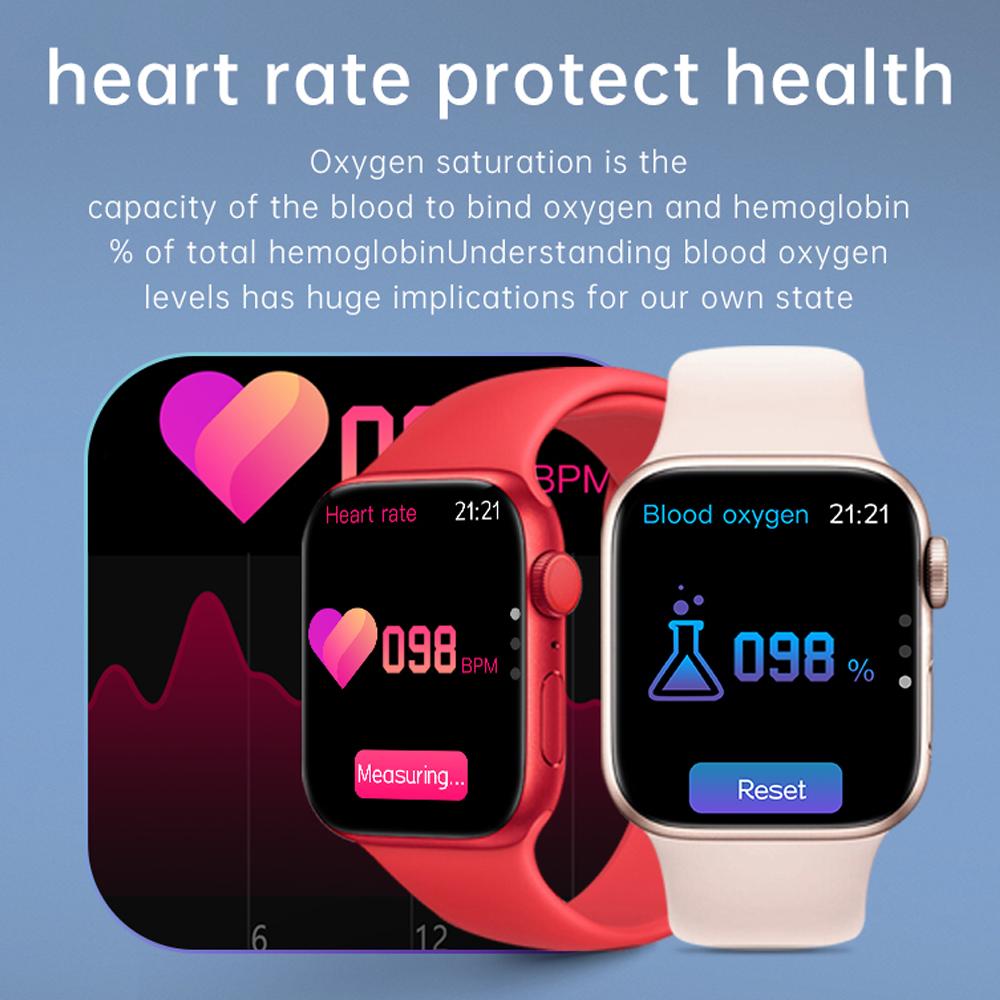 IWO Series 7 Smart Watch 2" DIY Face Heart Rate Men Women Fitness Tracker Sport Smartwatch For IOS Android Phone