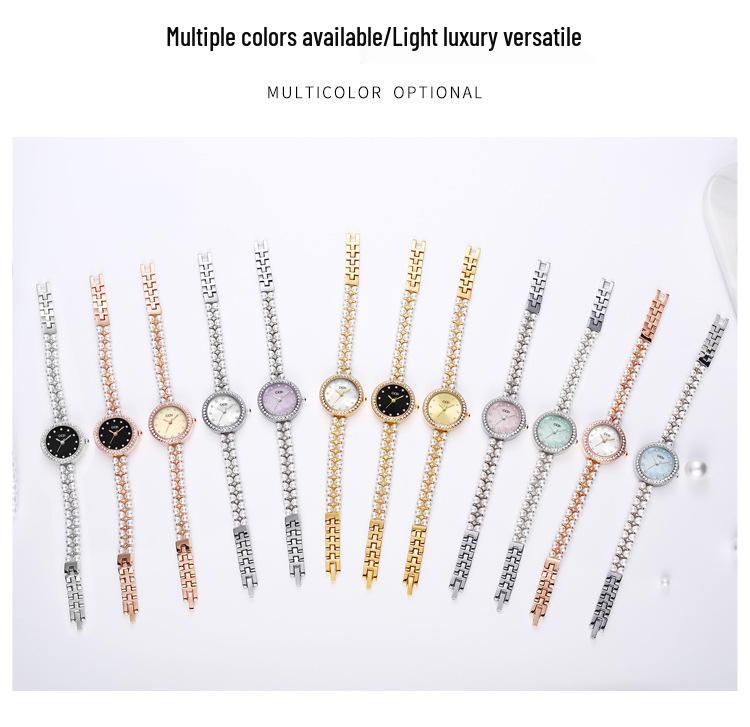 Gedi Women's Diamond-Set Mother-of-Pearl Luxury Watch with Pearl Band and Quartz Movement