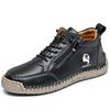 Women's 2025 Spring/Autumn High-Top Leather Martin Boots – Soft Sole, Trendy Casual Design for Couples