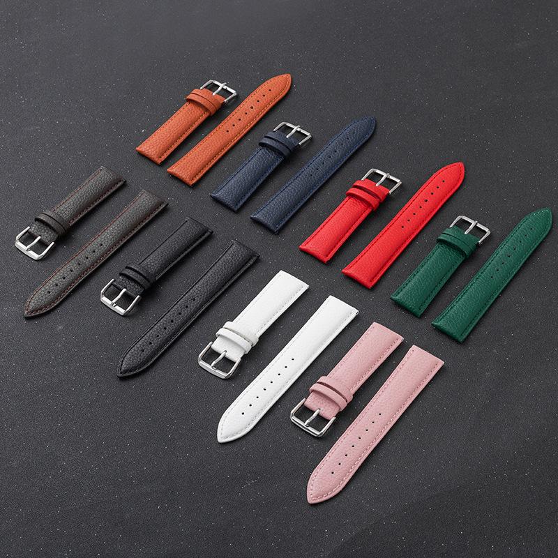 Litschi-Muster 22mm Echtes Leder Uhrenarmband für Huawei GT