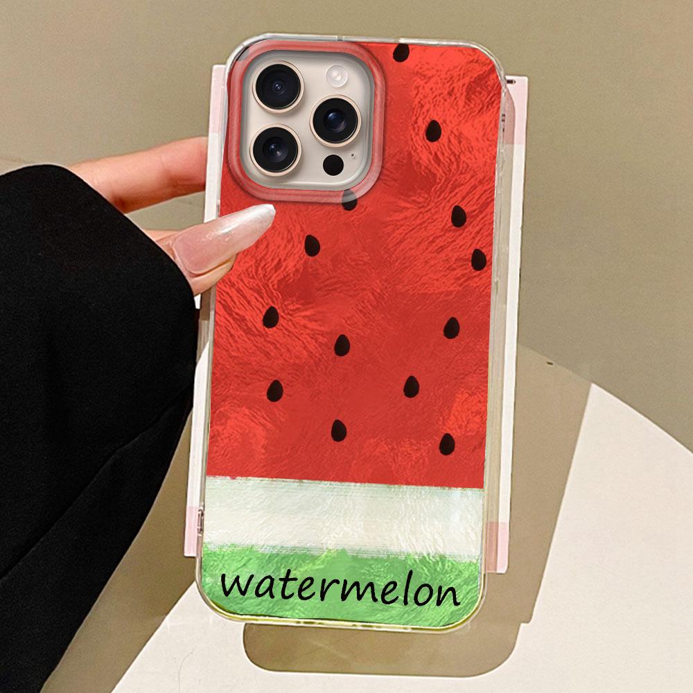 Watermelon Cherry Fruits Glacier Texture Phone Case for iphone 16 15 14 7 8 Plus 13 11 12 Pro Max X XS XR SE 2022 Back TPU Cover