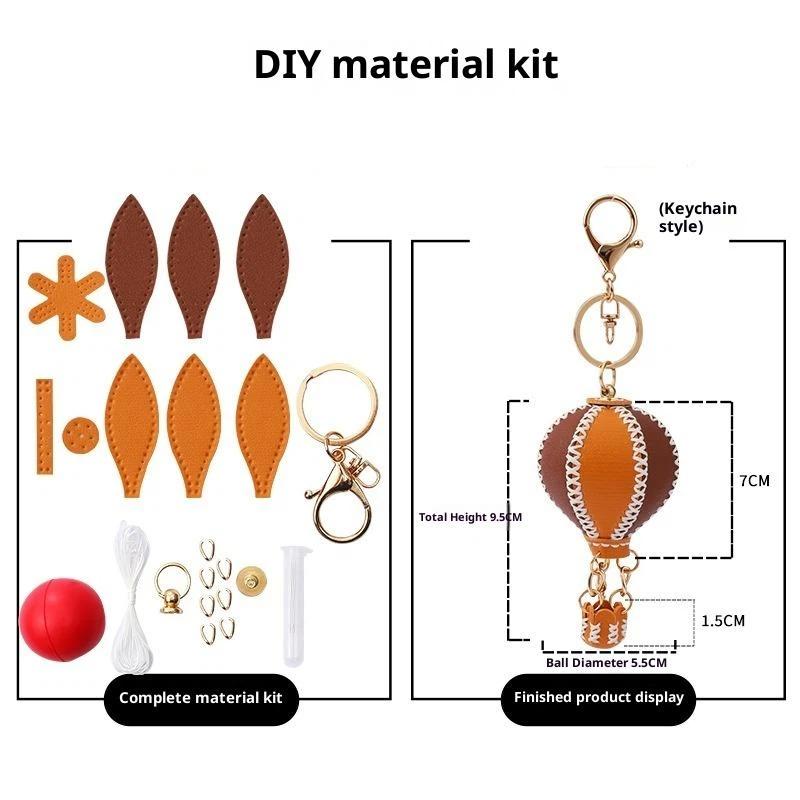 Phone Straps  Air Balloon Diy Keychain Leather Versatile Car Key Ring Handmade Ins Keychain Lanyard Bag Charms