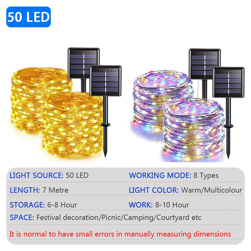 

7м/12м/22м/32м Уличный светодиодный солнечный свет Цветочная лампа Солнечный сад Уличная гирлянда из цветов Феи Лампочки Рождественский декор Свет RGB Color Light