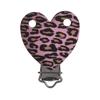 3 Stück 38x50mm Leopard Herzform Silikon Schnullerclip DIY Baby Zahnen Beißring Halskette Perlenwerkzeug Pflege Geschenk Zubehör