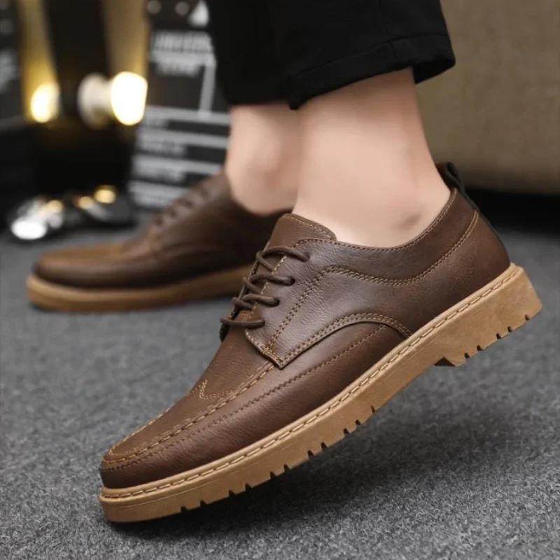 New Dress Shoes Man Business Spring Autumn Leather Casual Office Social Shoe for Men Footwear Elegant and Classic 39 Clothing