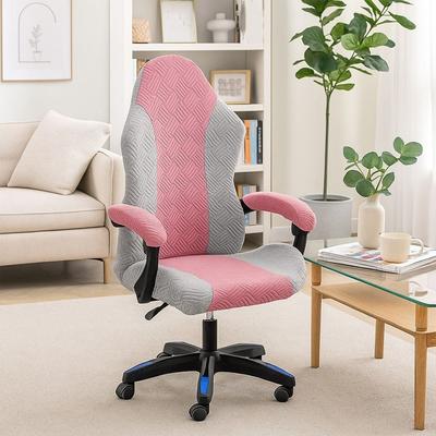 3D Jacquard Esports Chair Covers Elastic Color Block Gaming Chair Covers Dust-Proof Breathable Swivel Chair Covers Home Use
