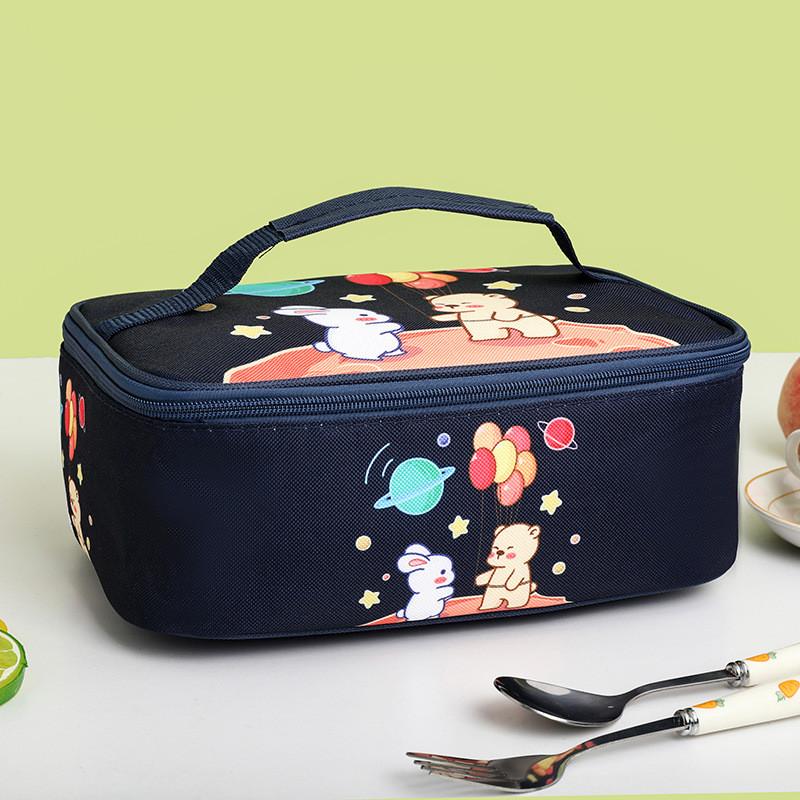 Cartoon Insulated Bento Bag For Kids With Aluminum Foil Lunchbox Carrier For School Or Travel