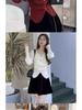 Women's High-End Chic Square Neck Ruched Knitted Sweater for Autumn/Winter