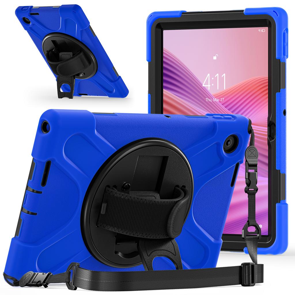Rugged Case for Lenovo Tab 10.1 Inch 2025 K10C TB-311XU TB-311FU 360 Rotating Stand Heavy Duty Cover with Hand & Shoulder Strap